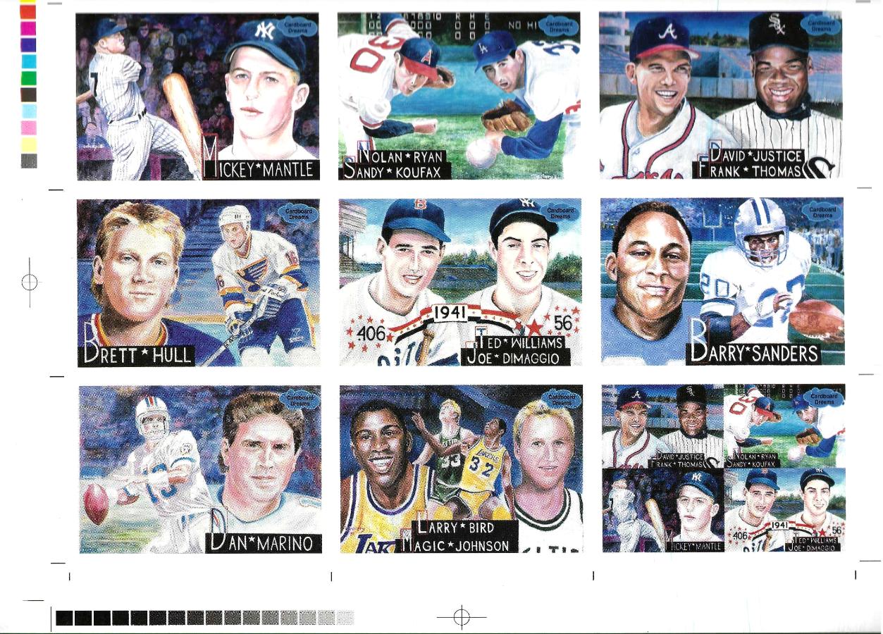 PROOF:  COMPLETE UNCUT S#2 SHEET - 1991 Cardboard Dreams w/MICKEY MANTLE Baseball cards value