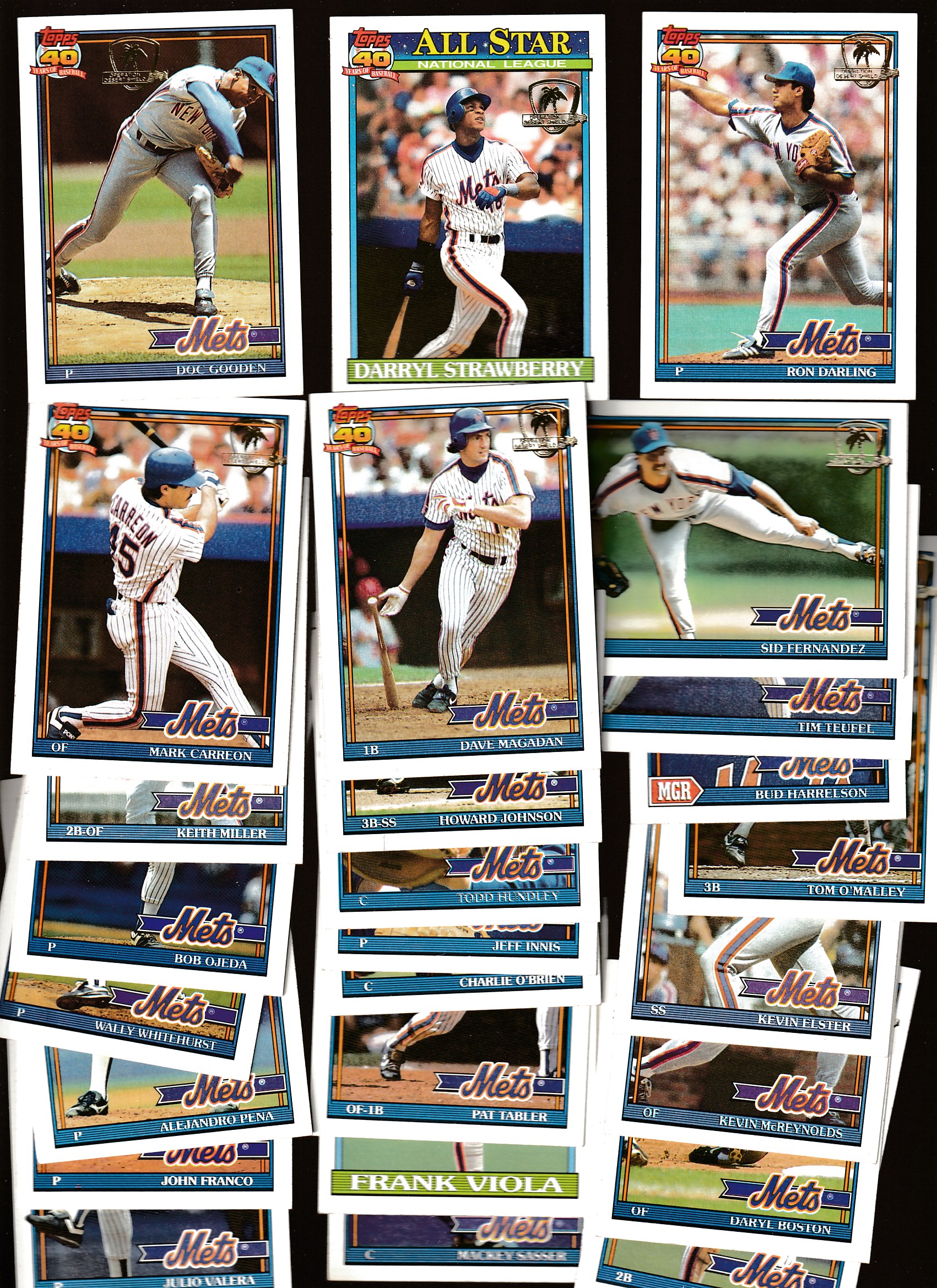  METS - 1991 Topps DESERT SHIELD Starter Team Set/Lot (18/31) Baseball cards value