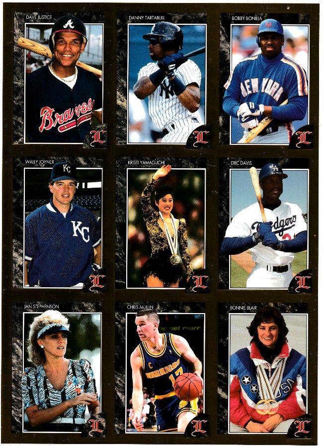 1992 Legends Magazine - (25) UNCUT 9-Card GOLD FOIL SHEETs w/Dave Justice Baseball cards value
