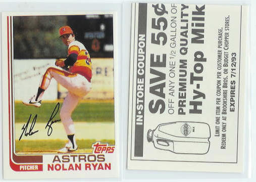 Nolan Ryan - [1982 Topps] 1993 Brookshire Bros. Sticker (Astros) Baseball cards value