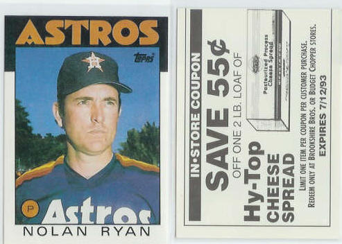 Nolan Ryan - [1986 Topps]- Lot of (10) 1993 Brookshire Bros. Stickers Baseball cards value