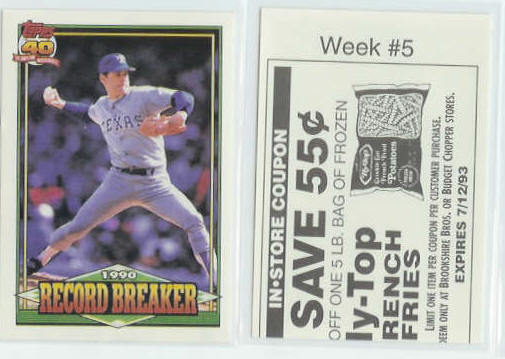 Nolan Ryan - [1991 Topps]- Lot of (10) 1993 Brookshire Bros. Stickers Baseball cards value
