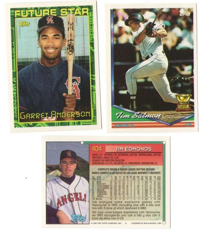  Angels - 1994 Topps BILINGUAL (Spanish) - COMPLETE TEAM SET (28) Baseball cards value