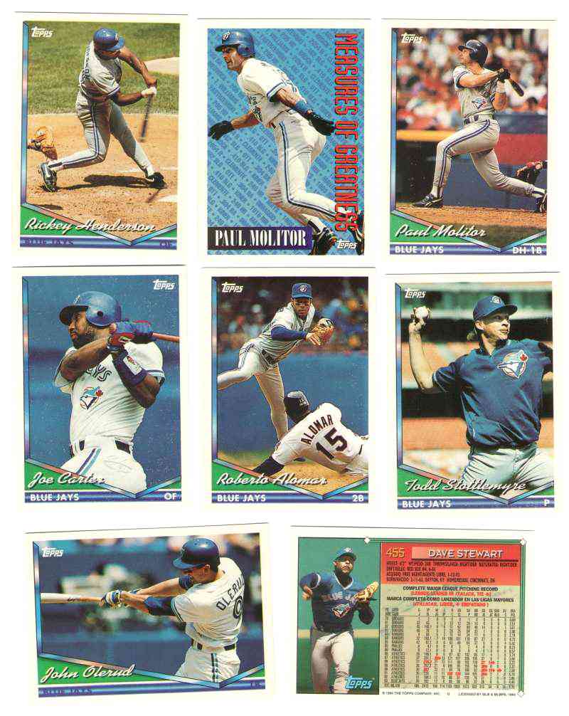  Blue Jays - 1994 Topps BILINGUAL (Spanish) - COMPLETE TEAM SET (27) Baseball cards value