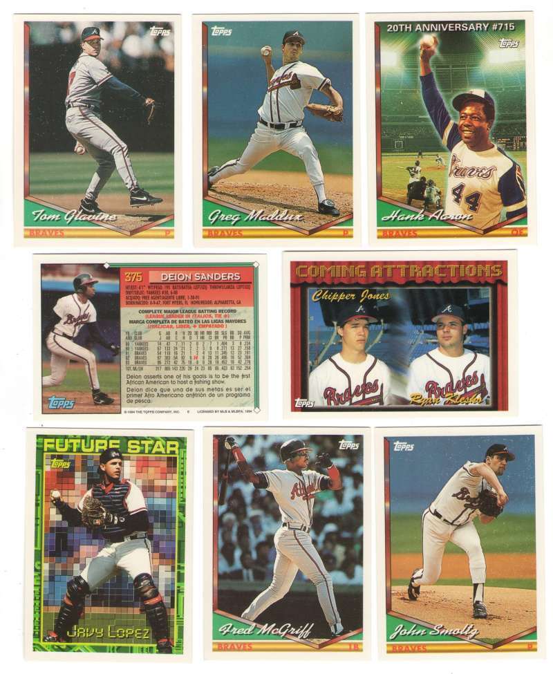  Braves - 1994 Topps BILINGUAL (Spanish) - COMPLETE TEAM SET (30) Baseball cards value