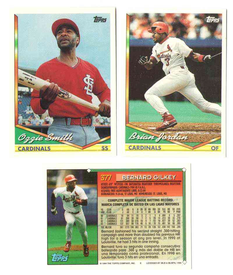  Cardinals - 1994 Topps BILINGUAL (Spanish) - COMPLETE TEAM SET (26) Baseball cards value