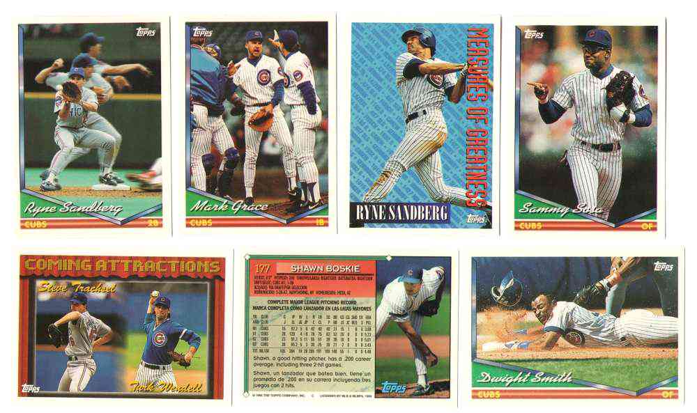  Cubs - 1994 Topps BILINGUAL (Spanish) - COMPLETE TEAM SET (30) Baseball cards value