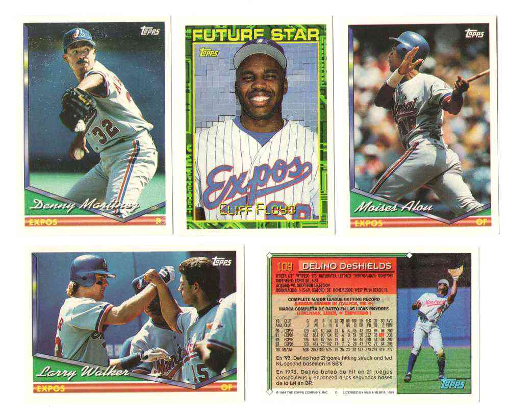  Expos - 1994 Topps BILINGUAL (Spanish) - COMPLETE TEAM SET (27) Baseball cards value