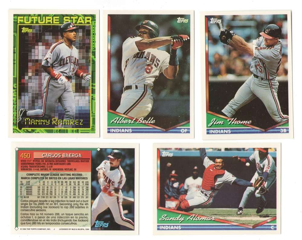  Indians - 1994 Topps BILINGUAL (Spanish) - COMPLETE TEAM SET (26) Baseball cards value