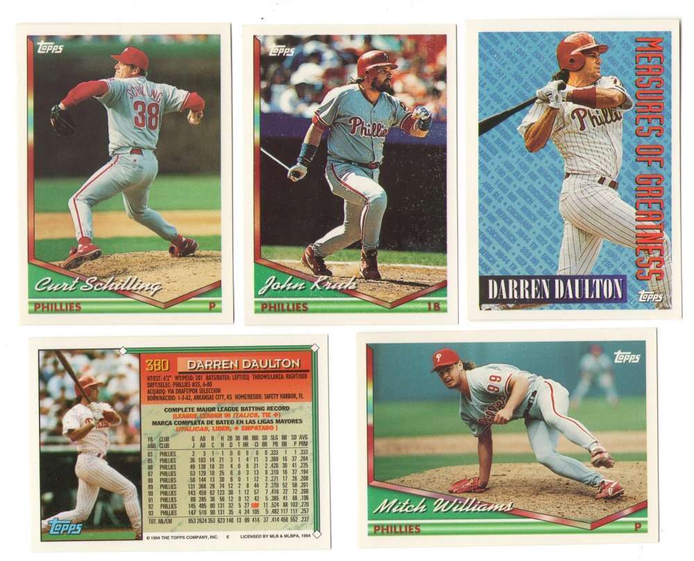  Phillies - 1994 Topps BILINGUAL (Spanish) - COMPLETE TEAM SET (29) Baseball cards value