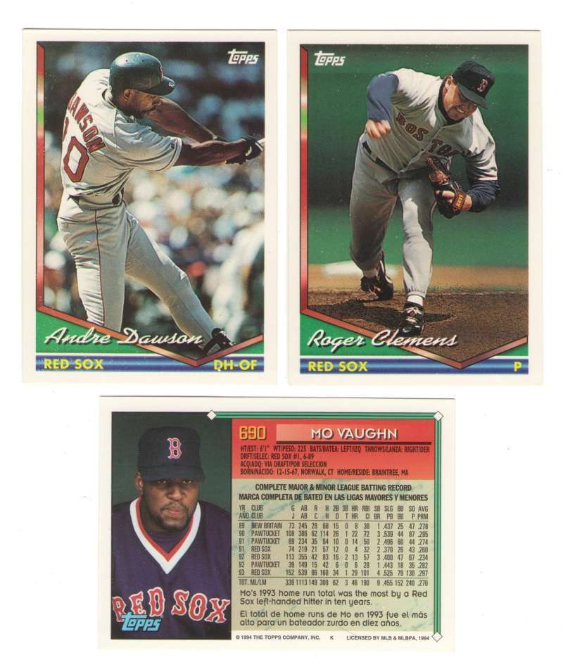  Red Sox - 1994 Topps BILINGUAL (Spanish) - COMPLETE TEAM SET (28) Baseball cards value