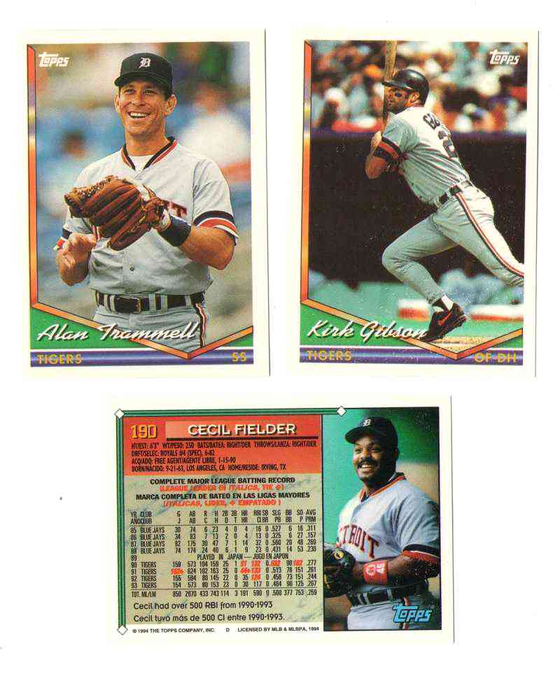  Tigers - 1994 Topps BILINGUAL (Spanish) - COMPLETE TEAM SET (28) Baseball cards value