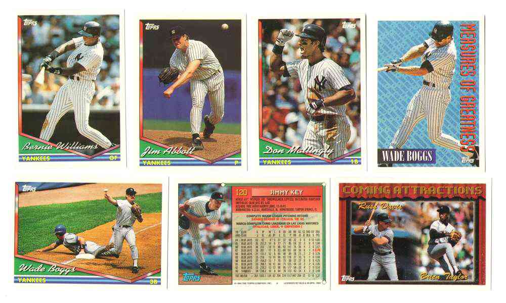  Yankees - 1994 Topps BILINGUAL (Spanish) - COMPLETE TEAM SET (30) Baseball cards value