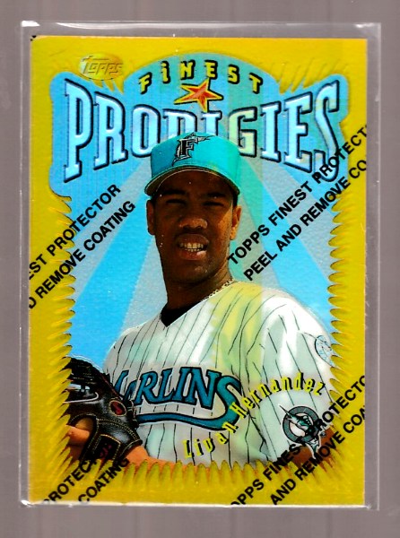 1996 Finest #294 Livan Hernandez ROOKIE RARE GOLD REFRACTOR (Marlins) Baseball cards value