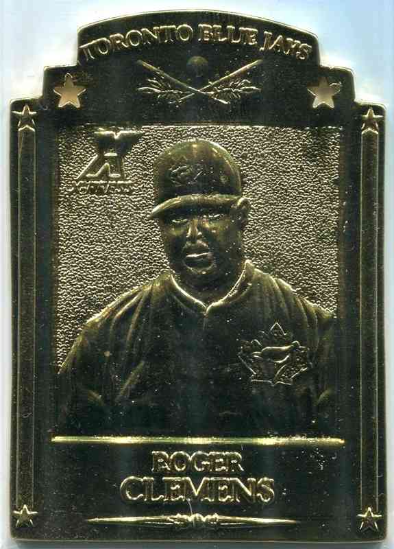1997 Pinnacle X-Press METAL WORKS #20 Roger Clemens GOLD (Blue Jays) Baseball cards value