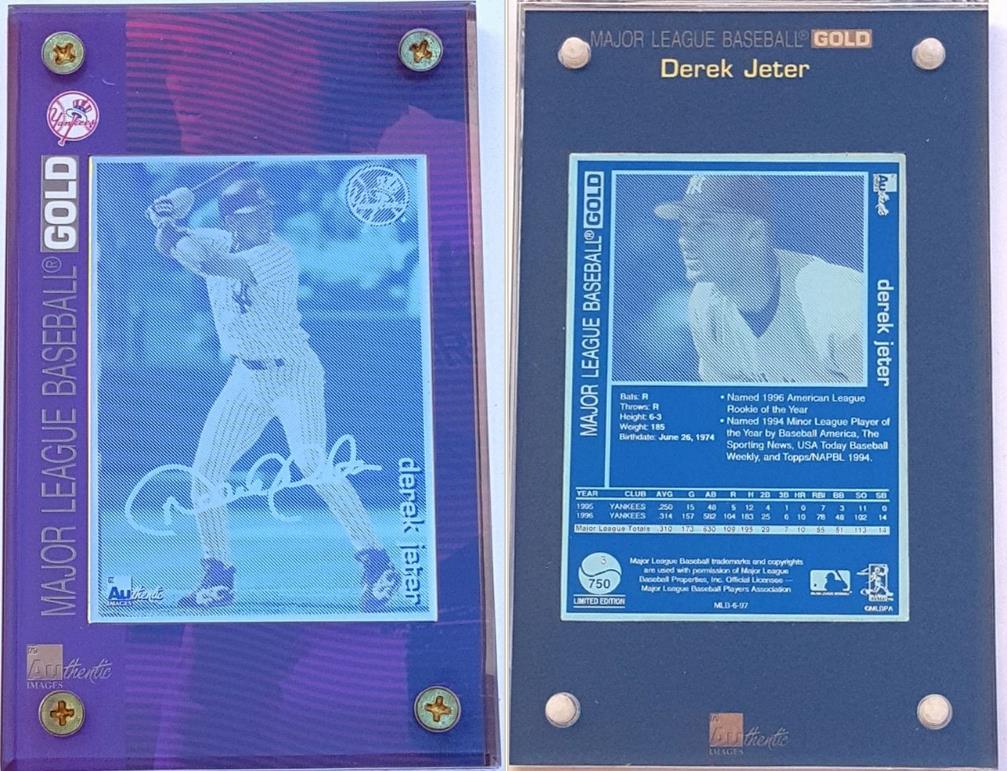  Derek Jeter - 1997 Authentic Images SOLID METAL card (Yankees) Baseball cards value