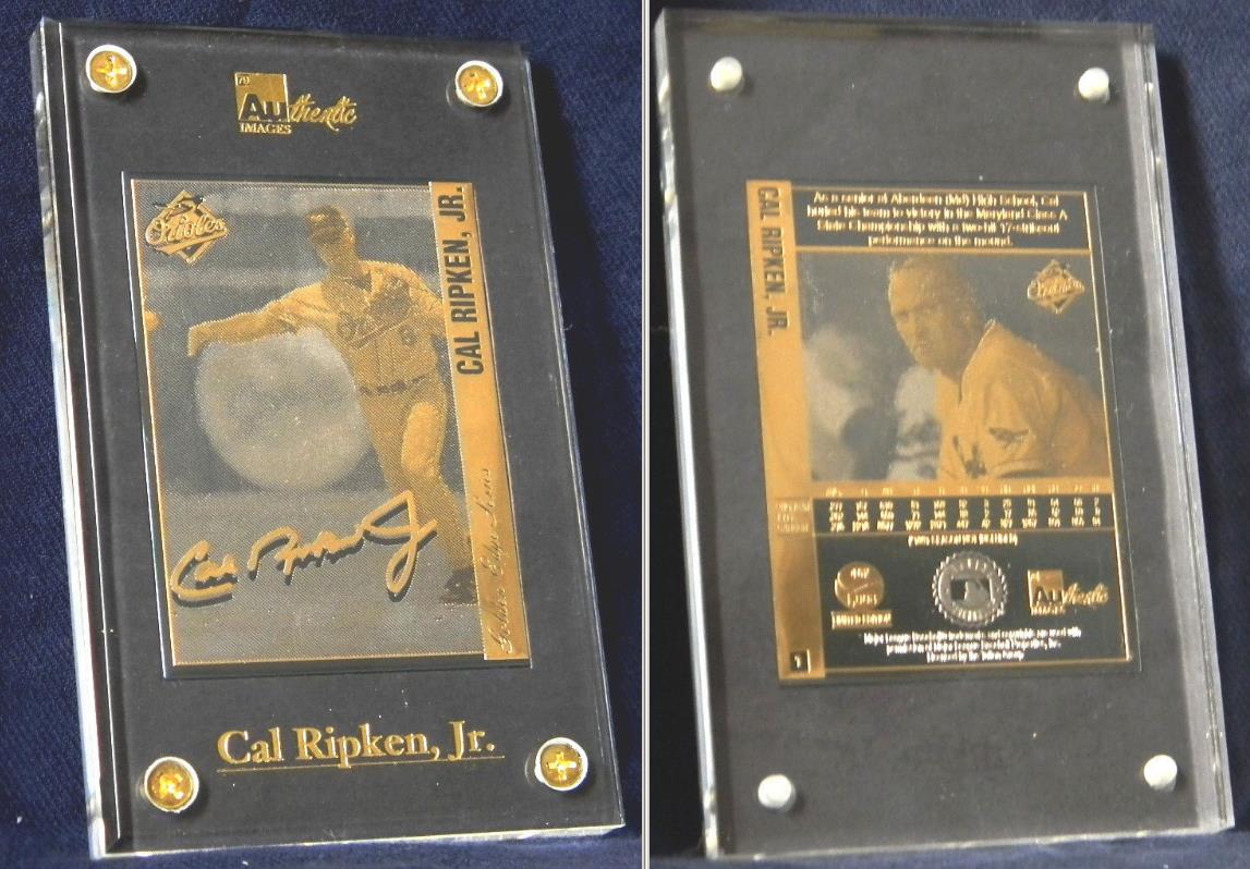 Cal Ripken - 1996 Authentic Images SOLID METAL 'Golden Edge' card Baseball cards value