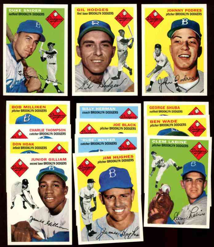 1995 Topps  Archives 1954 Brooklyn Dodgers - Near Set/Lot (20/25) Baseball cards value