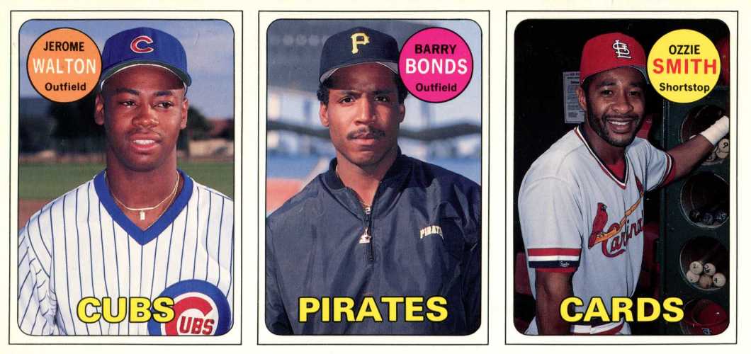1990 BCM - Barry Bonds 1969 Topps 3-Card panel - Lot of (25) panels Baseball cards value