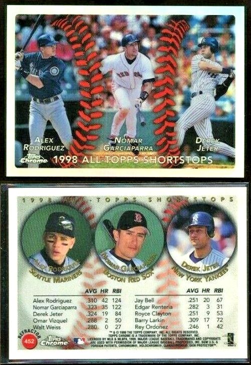 Derek Jeter - 1999 Topps Chrome #452 REFRACTOR 'All-Topps Shortstops' Baseball cards value