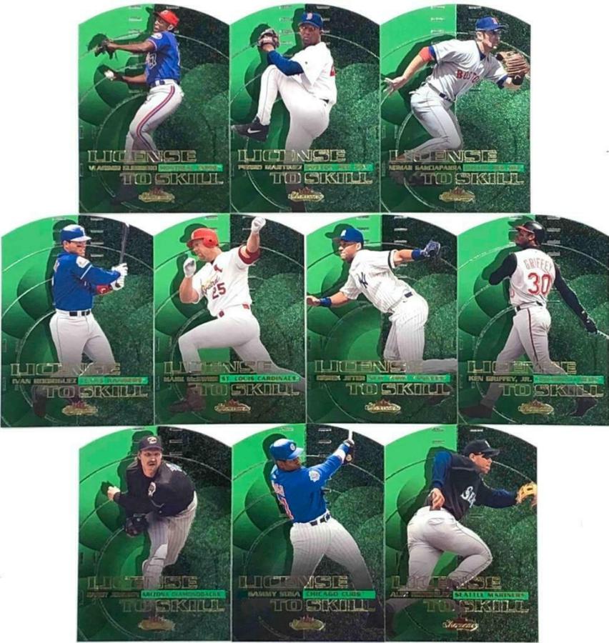 2000 Fleer Showcase - LICENSE to SKILL-Complete 10-card DIE-CUT Insert Set Baseball cards value