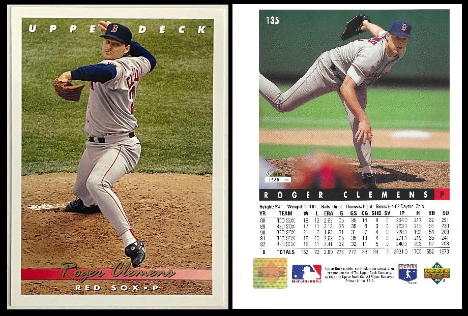 Roger Clemens - JUMBO -1993 Upper Deck #135 - Lot of (50) Baseball cards value