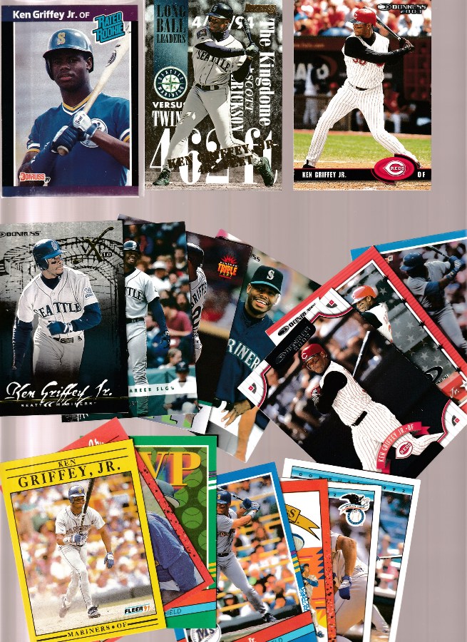 Ken Griffey Jr -   Donruss (1989-2003) - Lot of (17) different with ROOKIE Baseball cards value