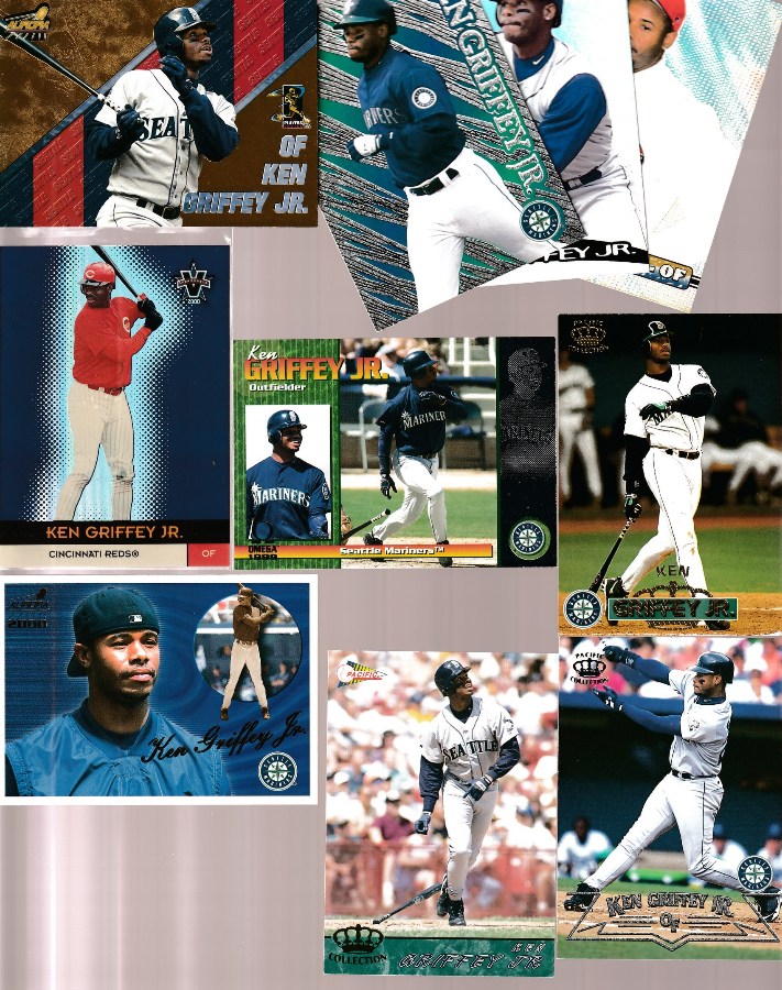 Ken Griffey Jr -   Pacific (1994-2000) - Lot of (10) different with inserts Baseball cards value