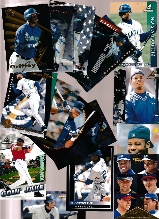 Ken Griffey Jr -   Pinnacle (1992-1998) - Lot of (16) different Baseball cards value