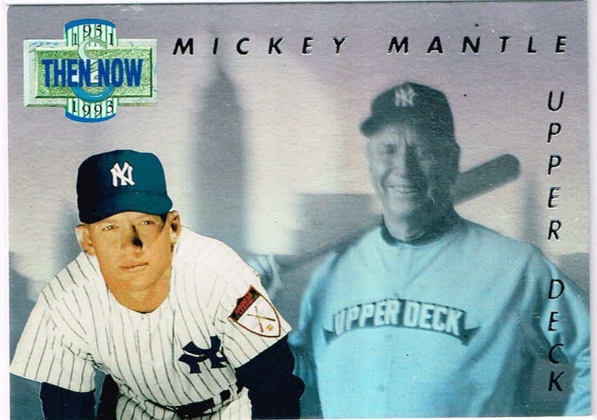 Mickey Mantle - 1993 Upper Deck Then & Now #TN17 JUMBO 5x7 HOLOGRAM card Baseball cards value