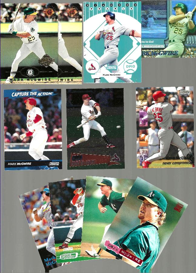 Mark McGwire - STADIUM CLUB (1992-2001) - Lot of (11) diff. w/(5) inserts Baseball cards value