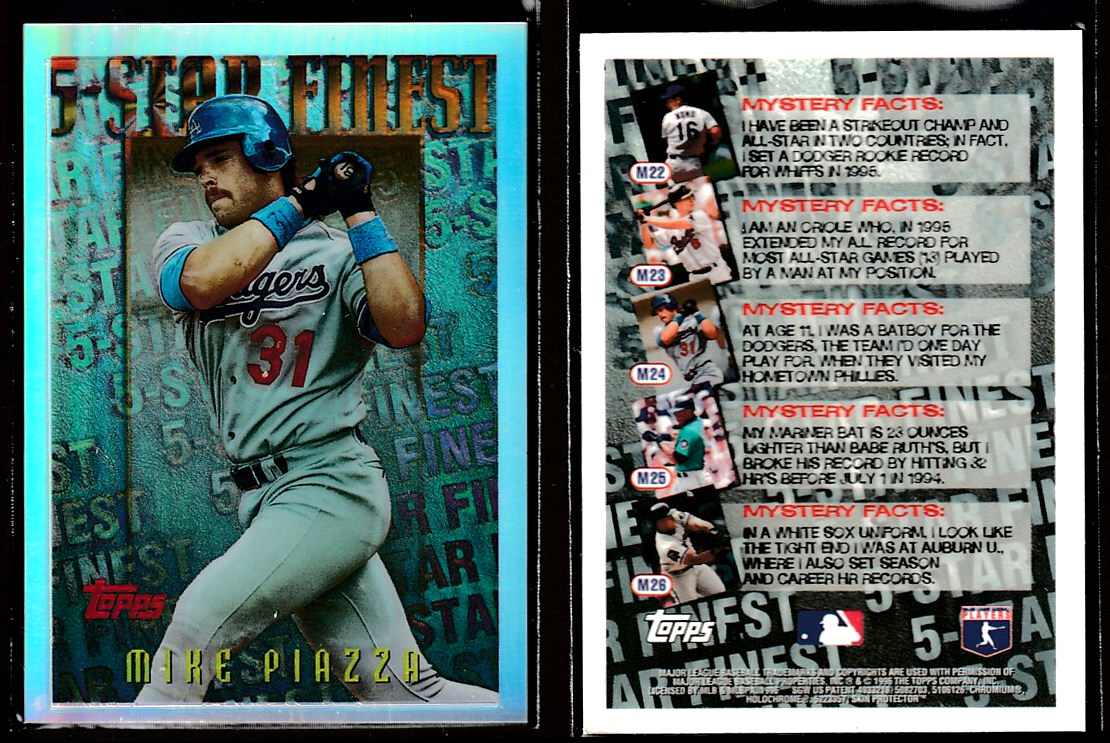 Mike Piazza - 1996 Topps Mystery Finest REFRACTOR #M24 (Dodgers) Baseball cards value
