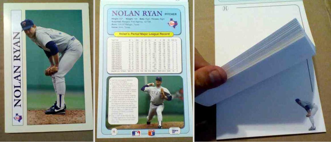1991 NOLAN RYAN - Collectible Sports Art #6 CARD & NOTEPAD (Rangers) Baseball cards value