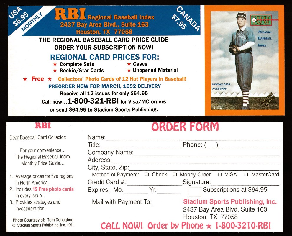 Ronald Reagan - 1991 RBI Magazine PROMO PANEL (President) Baseball cards value