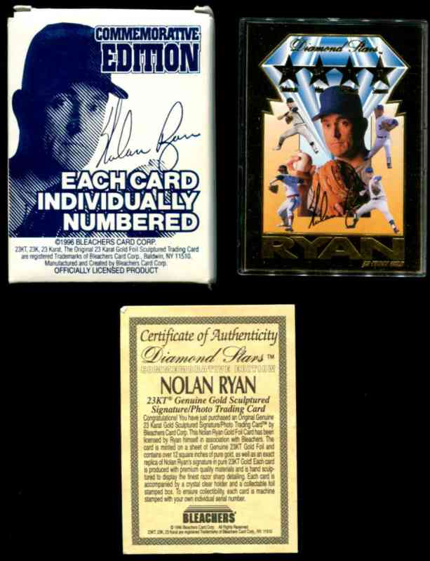 Nolan Ryan - 1996 Bleachers 23 KARAT GOLD 'Diamond Stars'