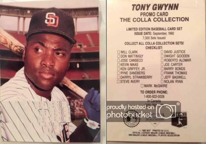 Tony Gwynn -  1992 Barry Colla Photography PROMO card (Padres) Baseball cards value