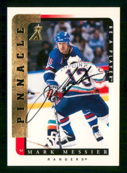  1996-97 Be A Player AUTOGRAPHS #111 Mark Messier (Rangers) Baseball cards value