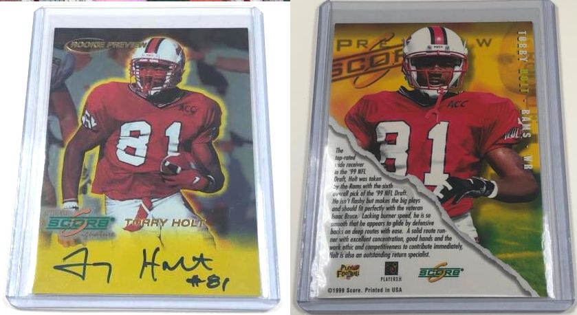  Torry Holt - 1999 Score Signatures Rookie Preview PROMO AUTOGRAPH (Rams) Baseball cards value