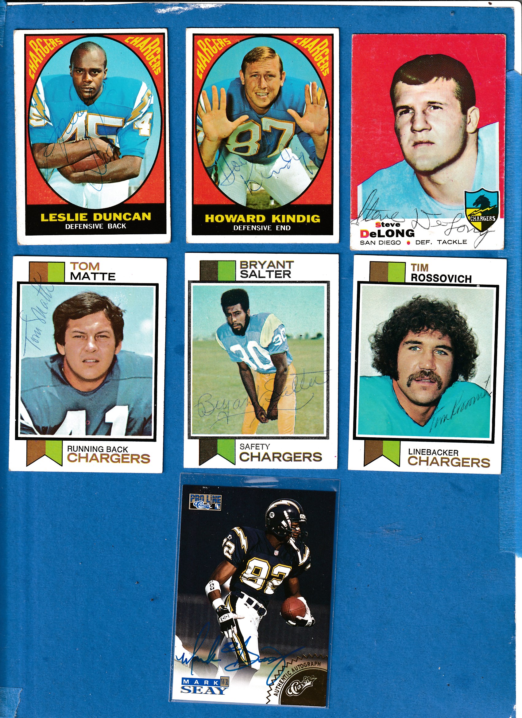   San Diego CHARGERS - Team Lot - (15) AUTOGRAPHED cards Baseball cards value