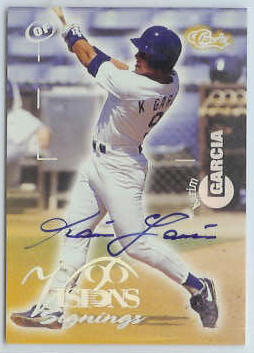  Karim Garcia - 1996 Vision Signings SILVER AUTOGRAPH [#/370] (Dodgers) Baseball cards value
