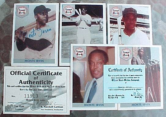  Monte Irvin - 1992 Front Row AUTOGRAPHED 5-card set (Giants/Negro League) Baseball cards value