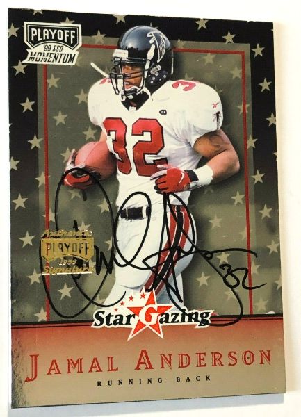  Jamal Anderson - 1999 Playoff SSD Momentum Star Gazing #SG8 AUTOGRAPHED Baseball cards value