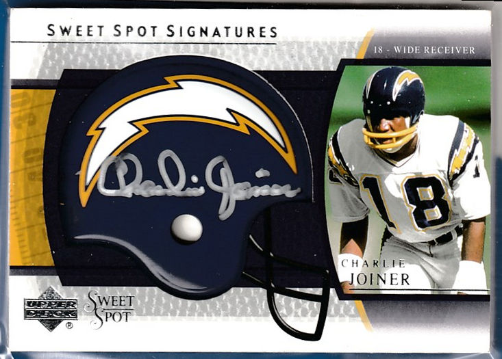  Charlie Joiner - 2004 Sweet Spot Signatures AUTOGRAPH (Chargers) Baseball cards value