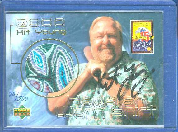  Kit Young - 2000 Upper Deck AUTOGRAPHED HAWAIIAN WORN-SHIRT card Baseball cards value