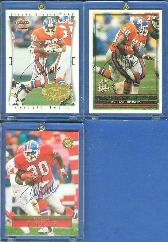  Terrell Davis - AUTOGRAPHED 1997 Score Hobby Reserve Baseball cards value