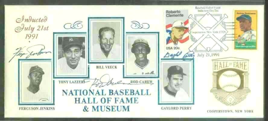   Hall-of-Fame 1991 Induction Envelope - SIGNED by Fergie Jenkins,Rod Carew Baseball cards value