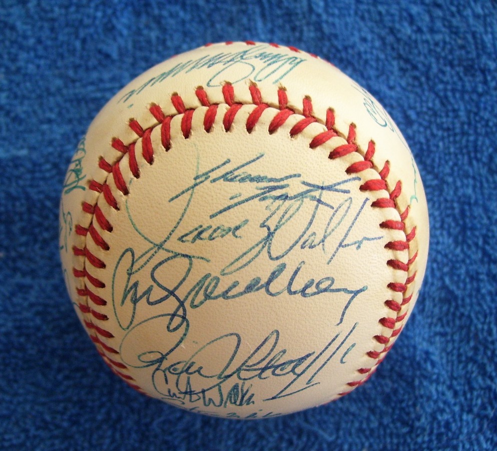  1990's Cubs-PSA/DNA Team Signed/AUTOGRAPHED baseball-25 Signatures[#ed32] Baseball cards value