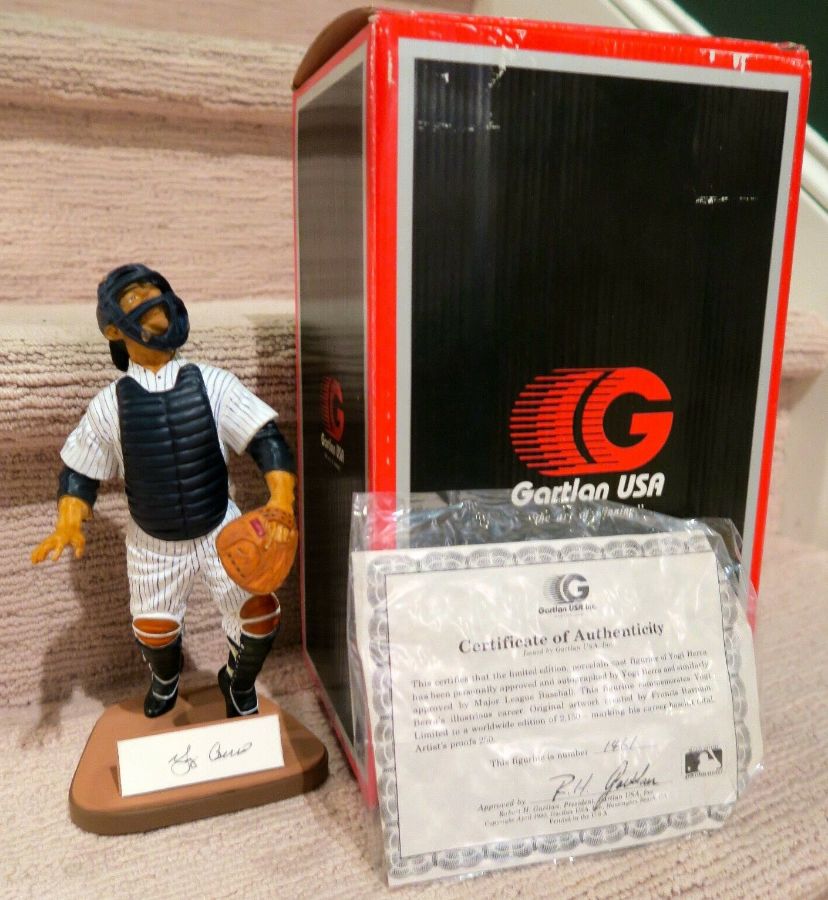 Yogi Berra - AUTOGRAPHED Limited Edition GARTLAN Figurine (1990/Yankees) Baseball cards value