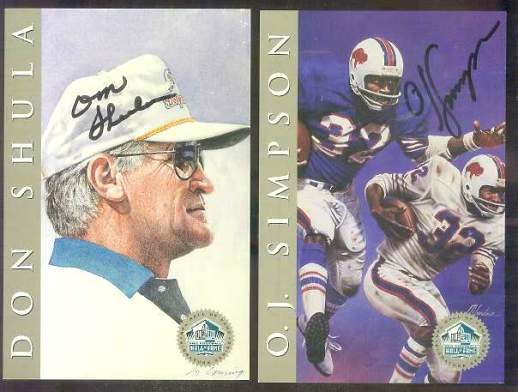 1998 HOF Platinum Signature # 94 O.J. Simpson AUTOGRAPHED 4x6 Art Card Baseball cards value