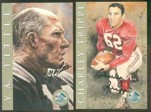 1998 HOF Platinum Signature #103 Y.A. Tittle AUTOGRAPHED 4x6 Art Card Baseball cards value